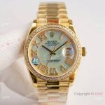 Swiss 2836 Rolex Datejust 36 Men Watch Gold President Roman Diamond-set